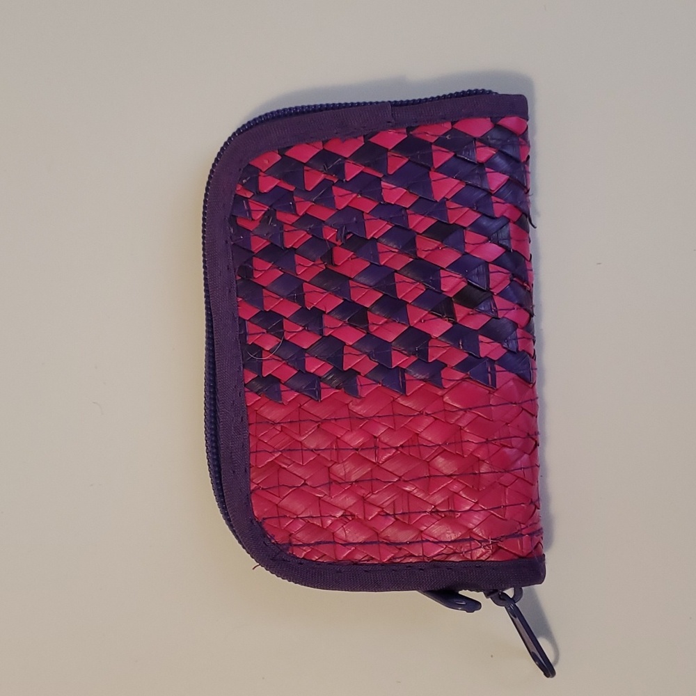 Pink and Purple Woven Coin Purse